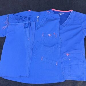 Med Couture royal blue scrub set, XS pant, XS tops